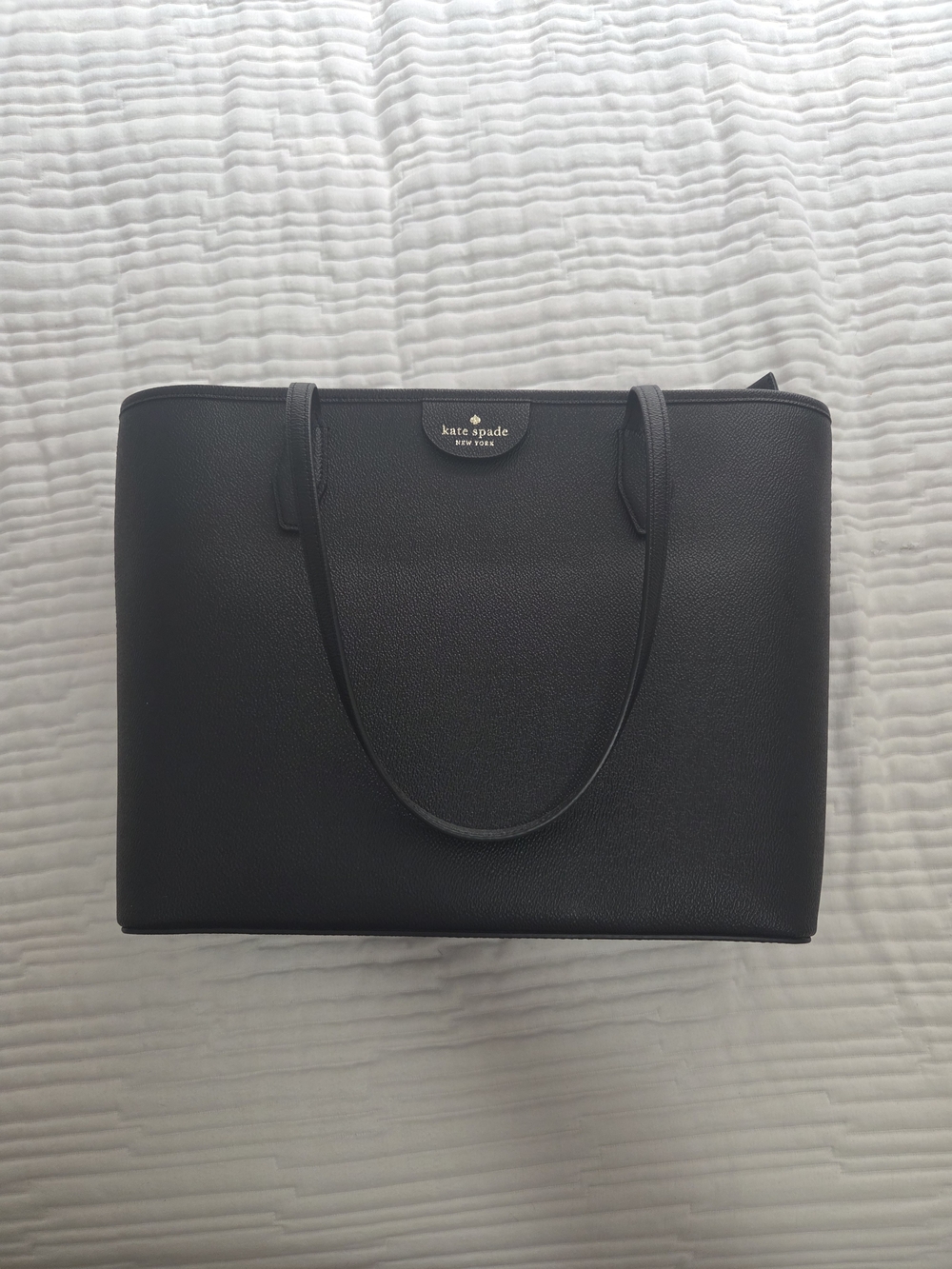 kate spade New York Black Leather Tote Bag